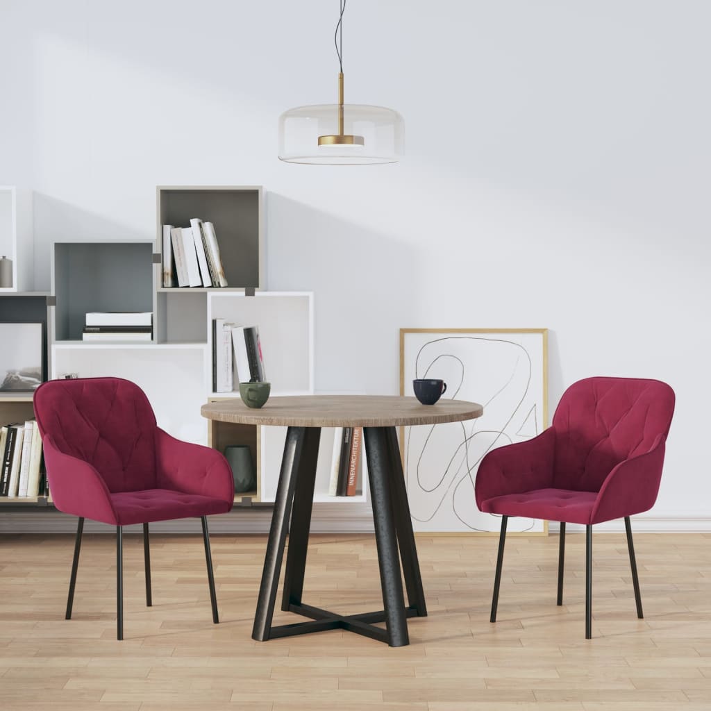 vidaXL Sillas de comedor 2 unidades terciopelo en color Gris oscuro/Azul/Amarillo y más | cómodas modernas ergonómicas para comedor cocina salón hogar