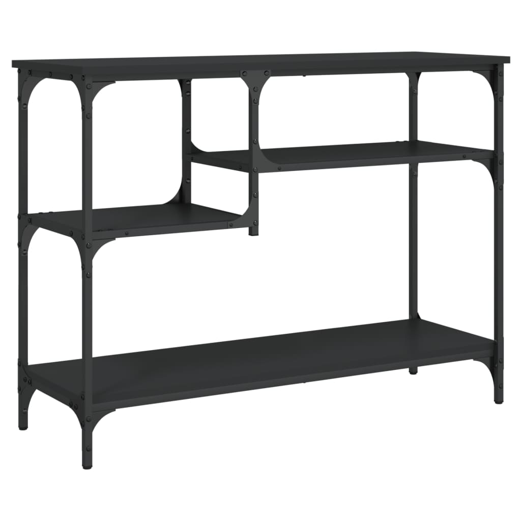 Vidaxl Mesa Consola con Estantes 100x35x75 Cm Negro