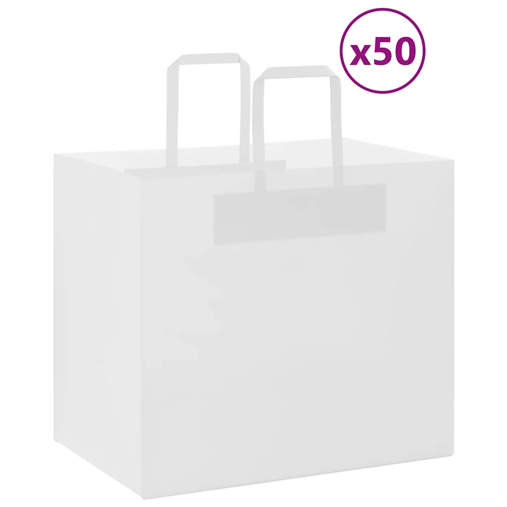 vidaXL Bolsas de papel kraft con asas 50 uds 32x22x28 cm en color Azul/Verde/Blanco y más