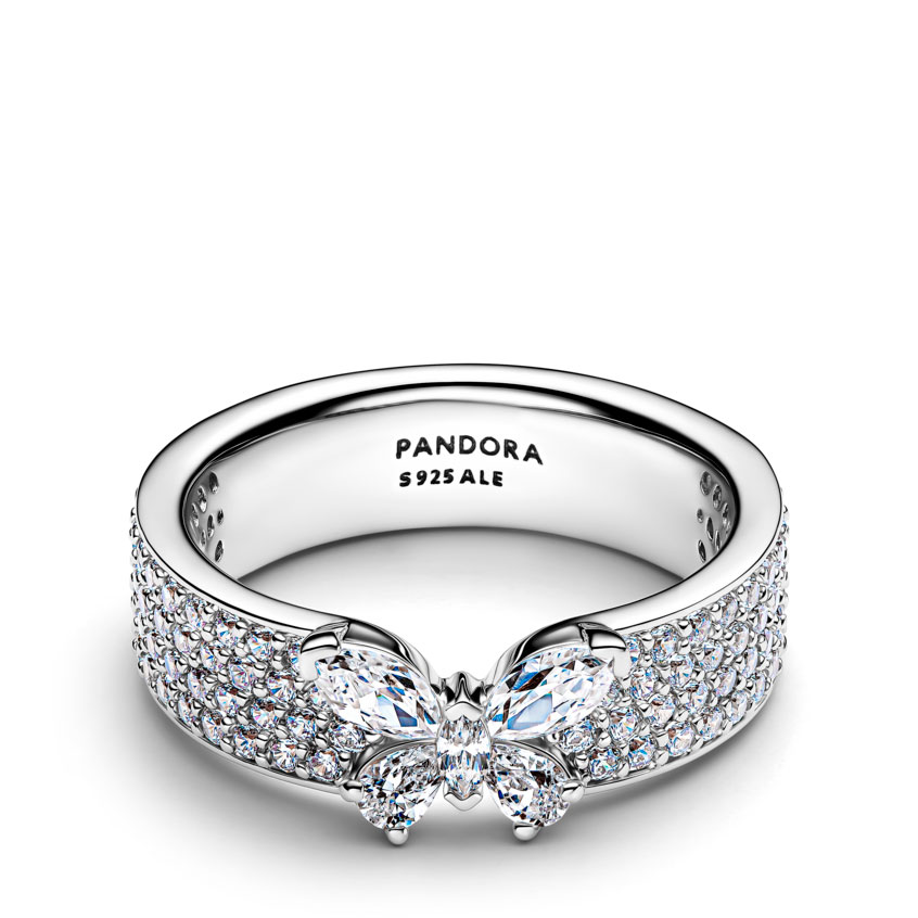 Pandora Anillo de plata de ley con forma de mariposa 194270C01 , para Mujer