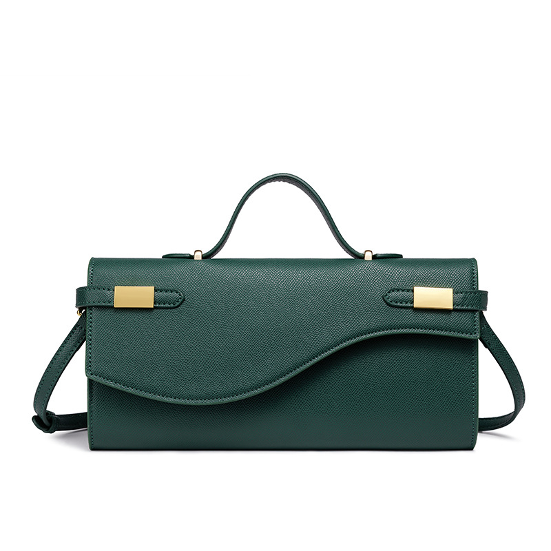 Bolso de hombro largo minimalista para viajes, color sólido, bolso de mano formal para mujer con correa desmontable