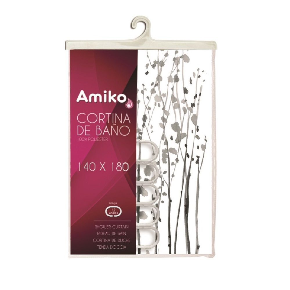 CORTINA DE DUCHA DE POLIÉSTER AMIKO 140X180 CENTIMETROS MODELO LANDAS