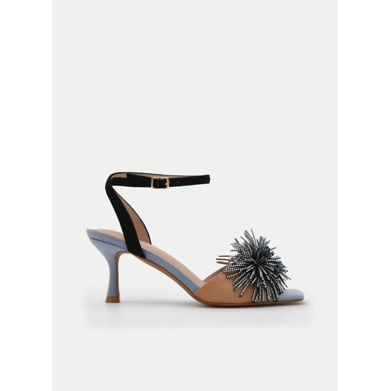 Sandalias Tacón Joya Bicolor Para Mujer Montevita Pocite 105091