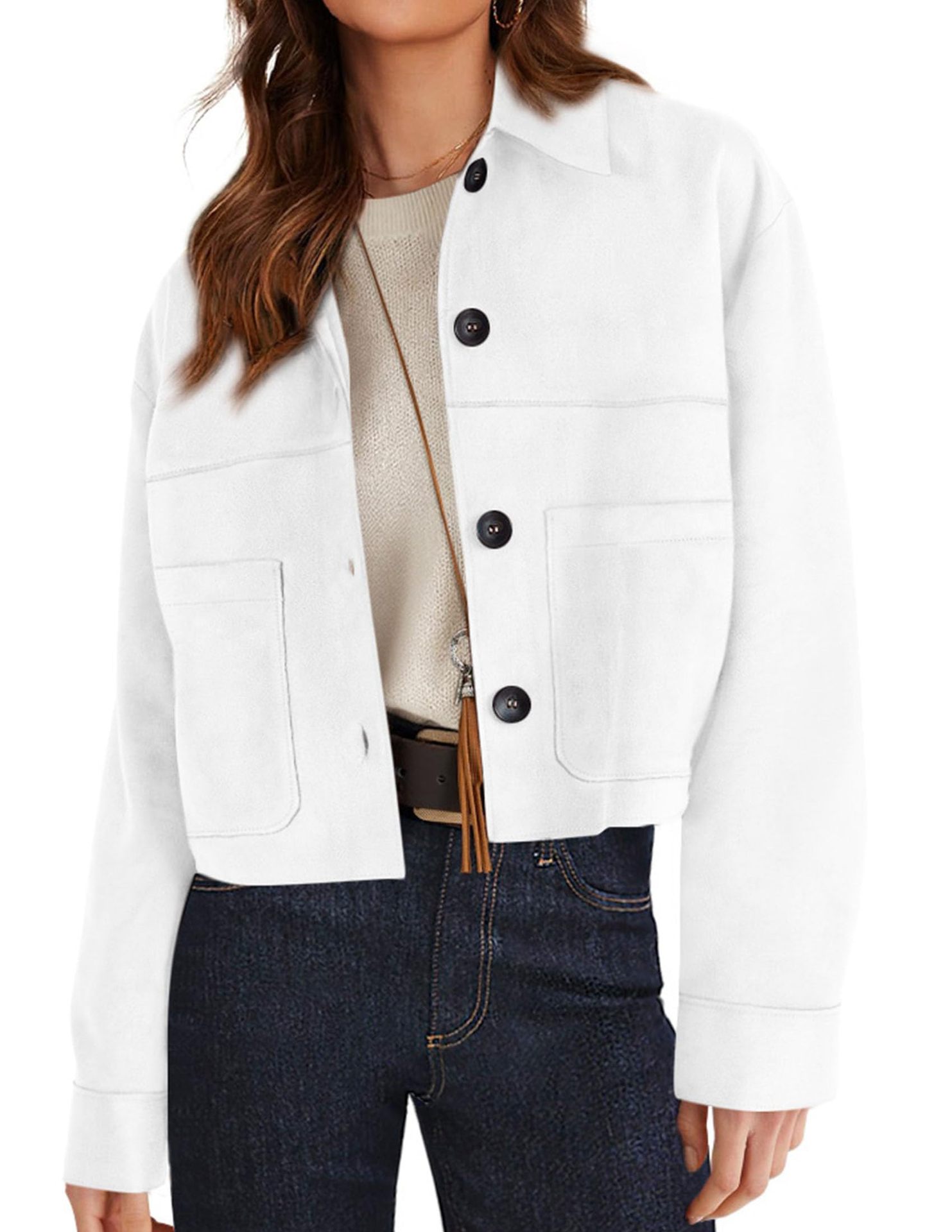 Chaqueta corta de gamuza sintética para mujer, casual, ligera, a la moda de otoño 2026, abrigos de invierno, ropa de moda