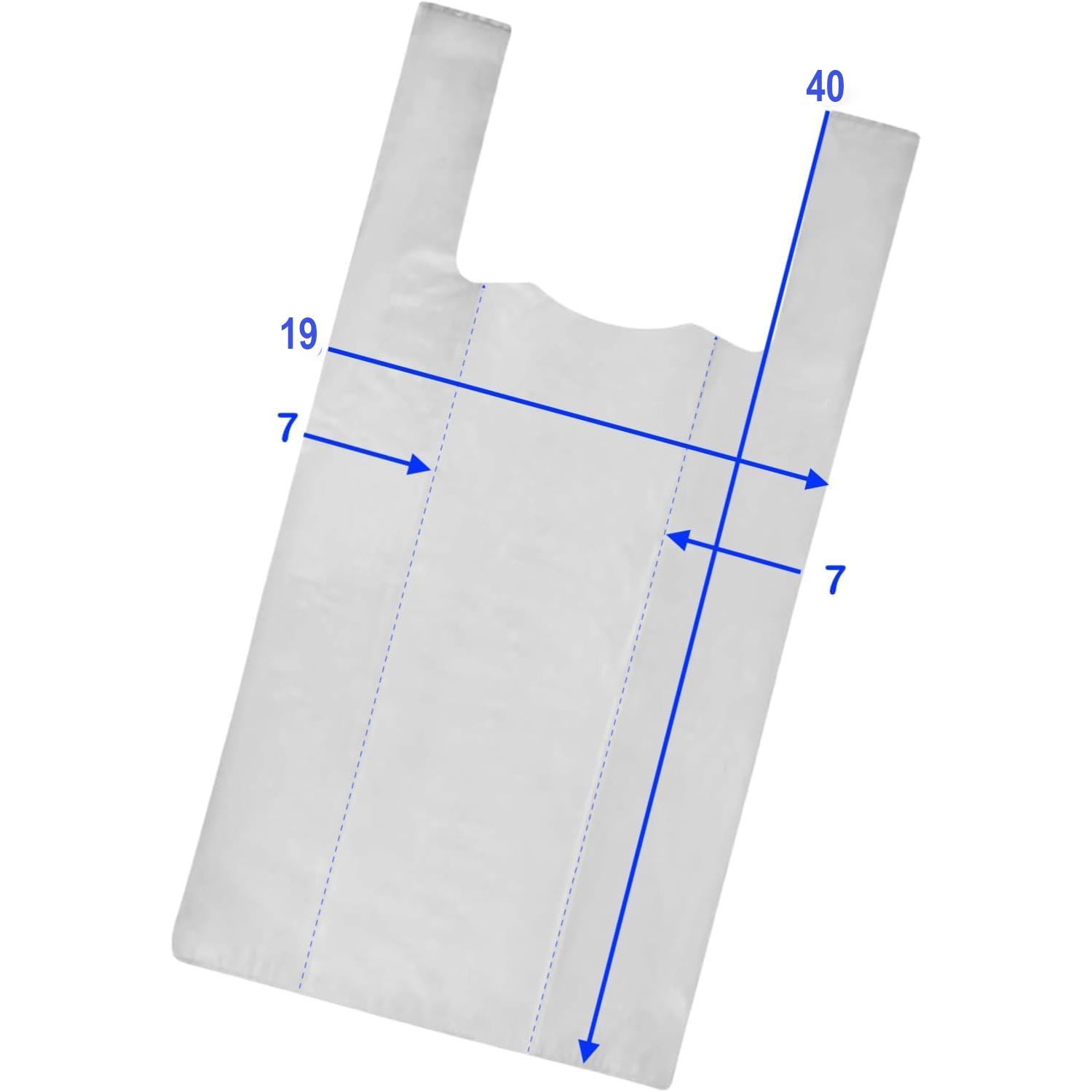 200 Bolsas de Plástico Camiseta con Asas Blancas 40x50 cm o 30x40 cm | Fabricadas en PE 100% Reciclado | Resistentes y Reutilizables para Comercios, Tiendas y Uso Diario