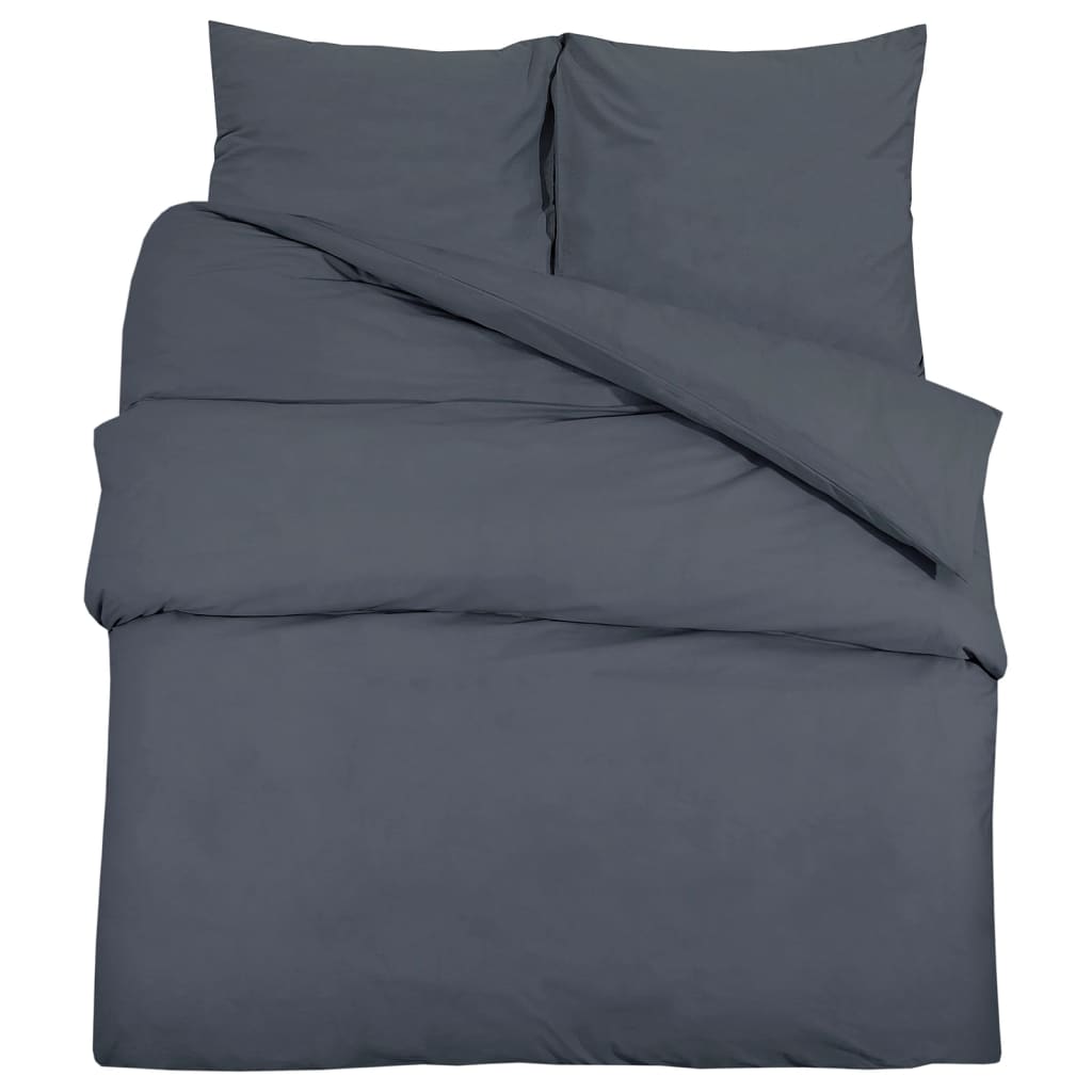 vidaXL Juego de funda nórdica algodón gris antracita 260x240 cm