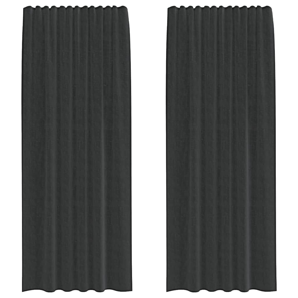 vidaXL Cortinas de gasa con bolsillos para varillas 2 uds 140x225 cm