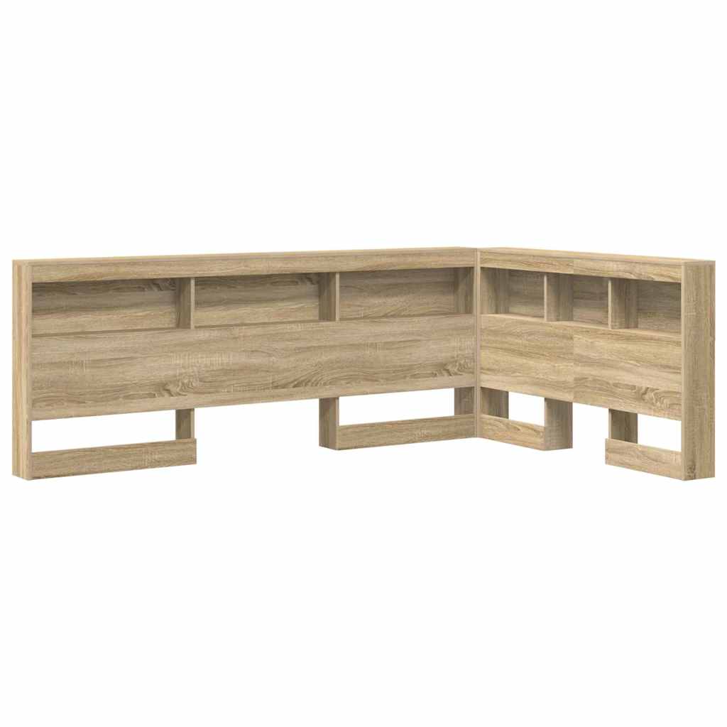 vidaXL Cabecera de almacenamiento Madera de ingeniería 217.5 x 137.5 x 76.5 cm Multicolor
