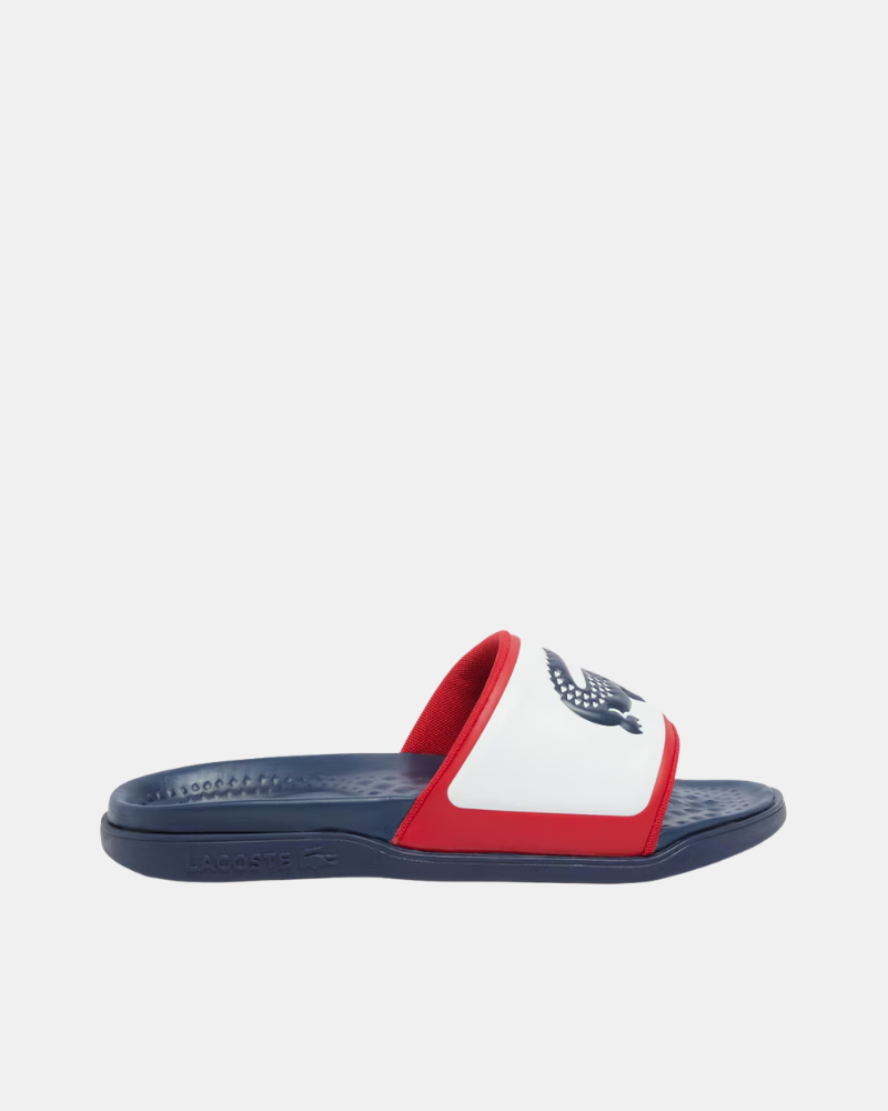 LACOSTE 49CMA0034 SERVE SLIDE Sandalias Chancletas Hombre Blanco