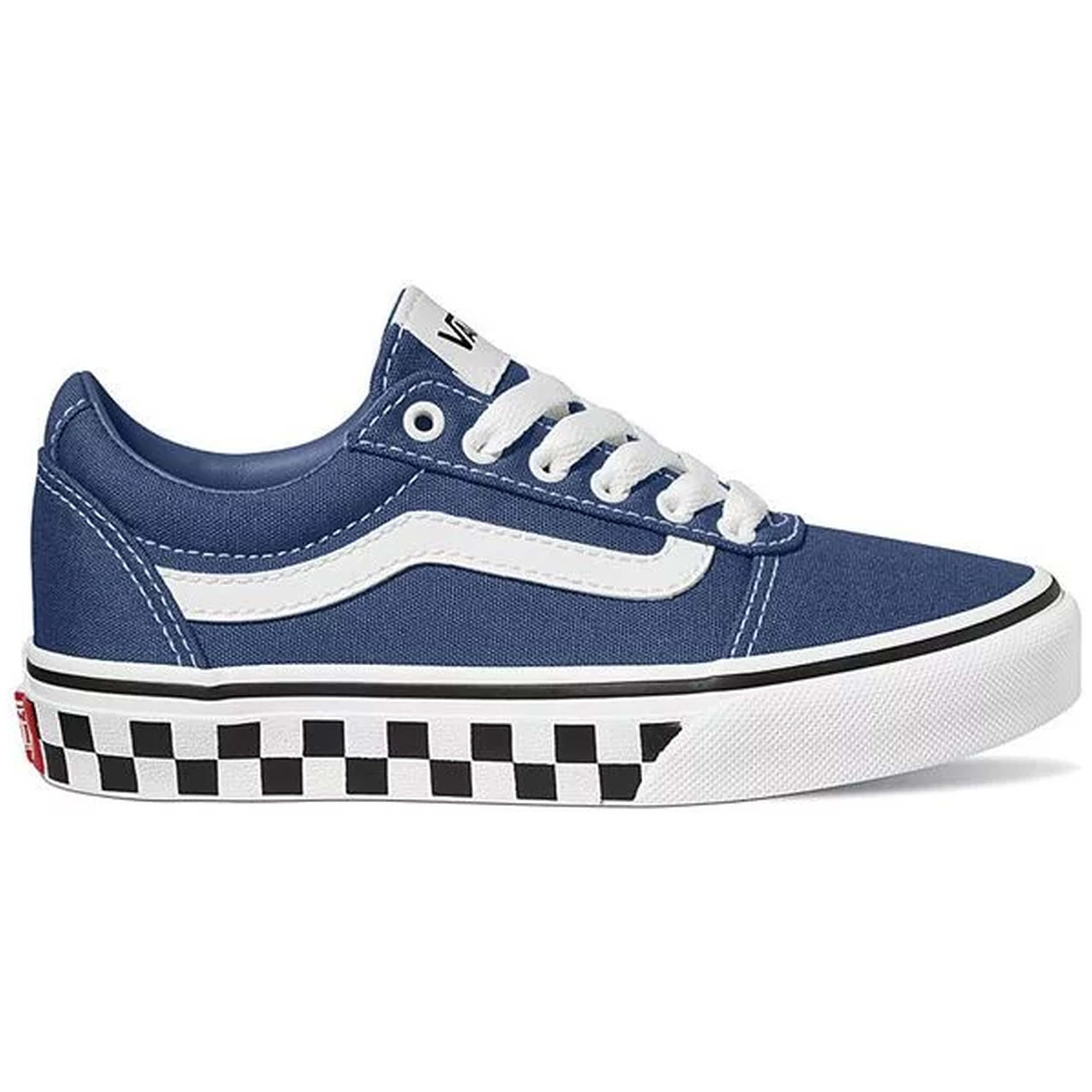 Zapatillas Vans Ward Yt Checker Sidewall Stv Navy/White Niño