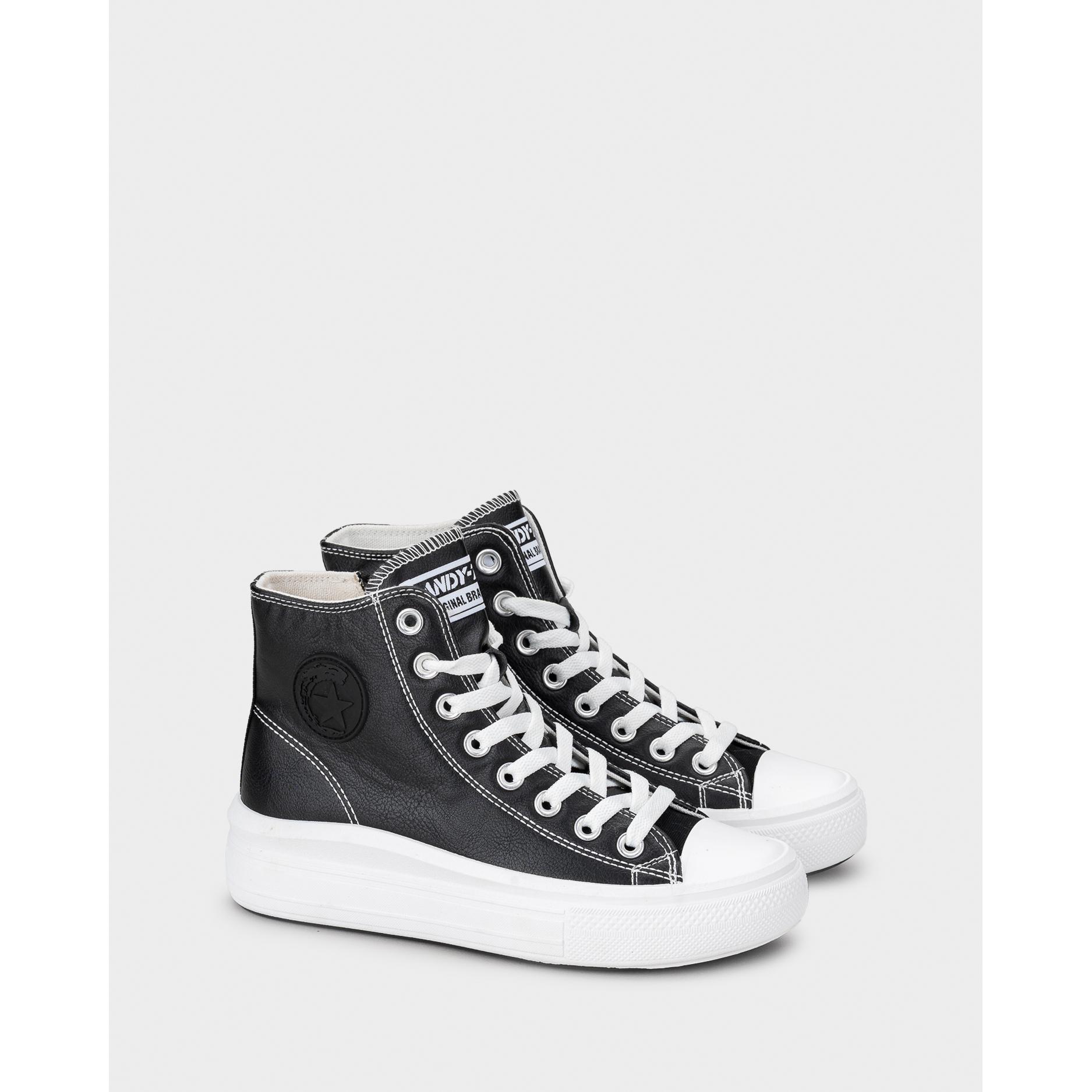ANDY-Z AZ1009 - Botines femeninos de material sintético de calidad, con cierre de cremallera y ajuste de cordones. Diseño moderno y práctico, perfecto para complementar tus looks informales y urbanos con estilo y confort.