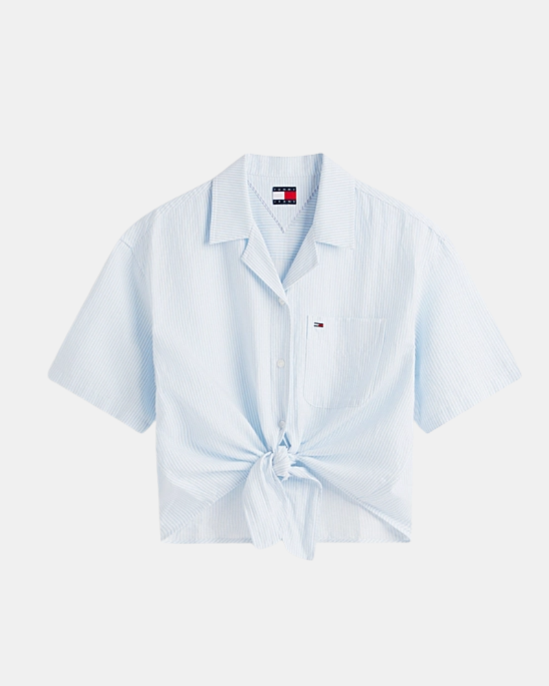 TOMMY HILFIGER DW0DW222100A6 Camisas Manga corta Mujer Azul