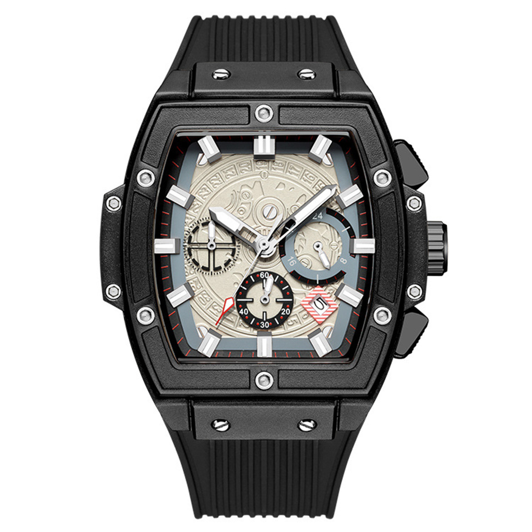 Reloj para hombre con llamativo diseño de barrilete, esfera hueca, estilo deportivo.