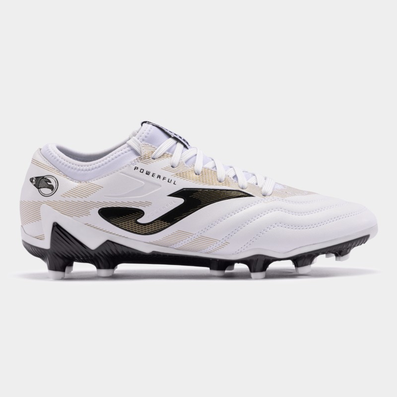 Botas fútbol Powerful 24 terreno firme FG blanco oro