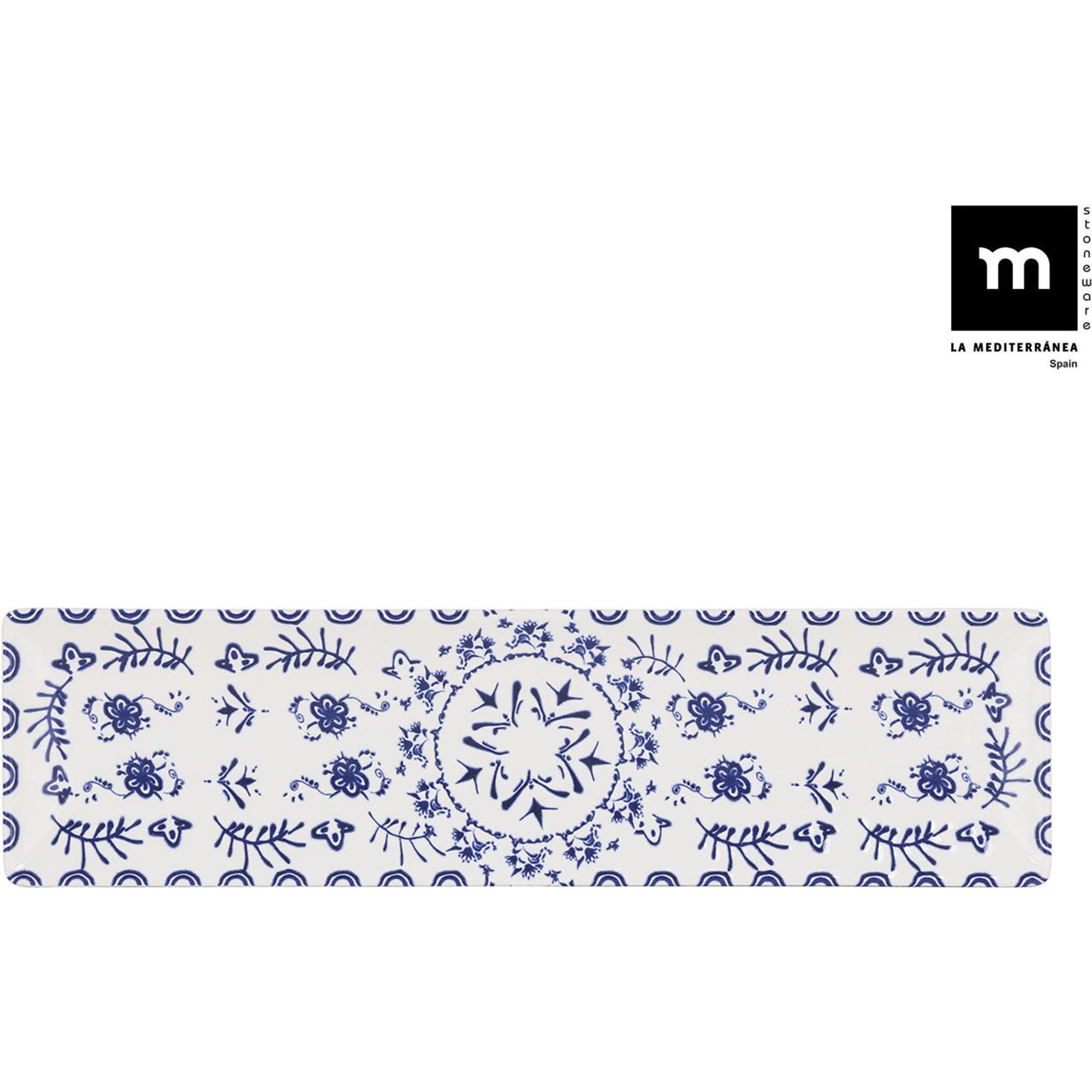 La Mediterránea - Fuente Rectangular 30x8cm Colección Blur Elite Brillo - Porcelana Resistente, Apta para Lavavajillas