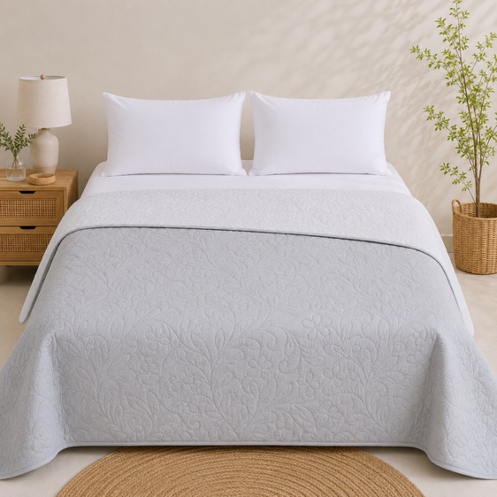 Colcha Bouti Reversible Sicilia Acolchada para Cama Individual y Matrimonio – Cubrecama Ligero, Suave y Transpirable, Disponible en 5 Colores y 2 Tamaños (190x260 cm / 240x260 cm), Ideal para Primavera y Verano