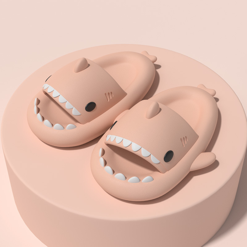 CA Pantuflas de tiburón para niños de segunda generación, con dibujos animados para niños y niñas, suela gruesa para interiores, fondo suave y antideslizante.