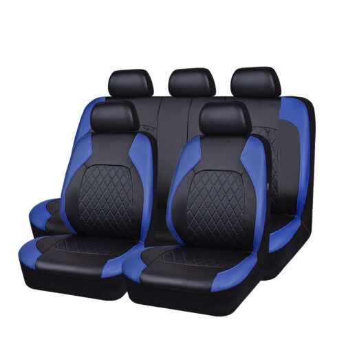 ZE Funda de asiento de coche con cojín de Diamante de una sola Línea, soporte de borde, Cuero de PU, Cuero artificial