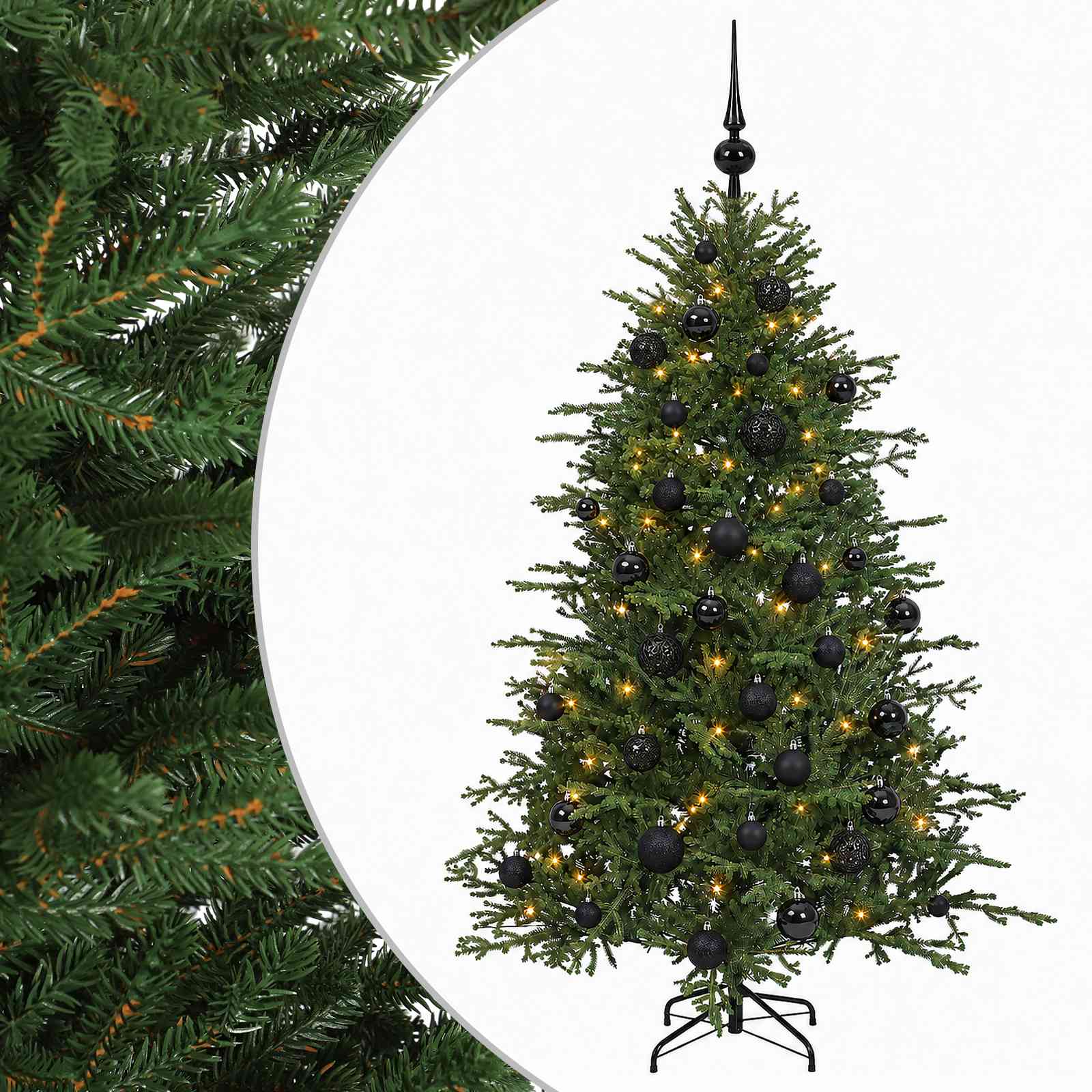 vidaXL Árbol de Navidad artificial con bolas 150 cm 150 LED Multicolor