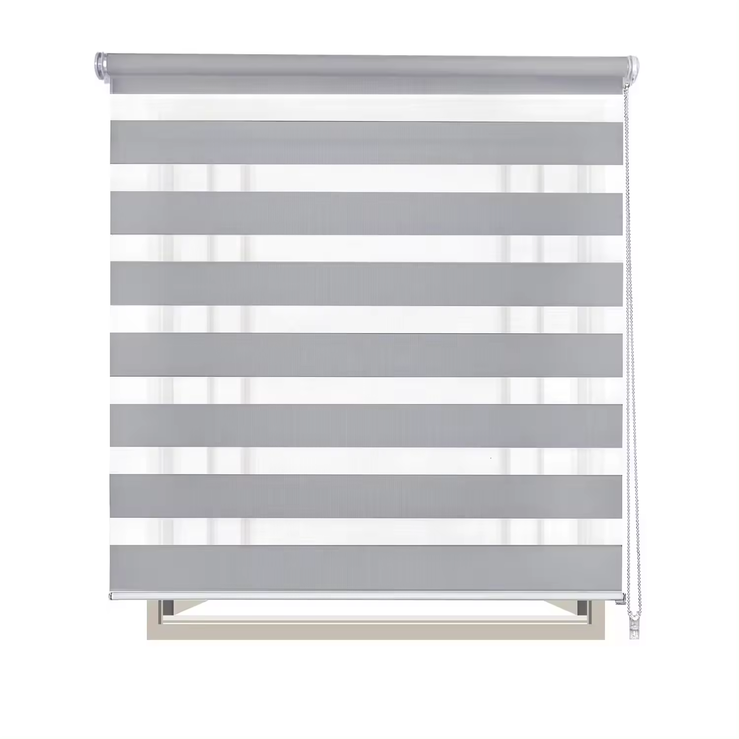 Estor Enrollable, Doble Capa Noche y Día, 60-160x180cm, Fácil de Instalar, para Ventanas y Puertas, Translúcido y Opaco