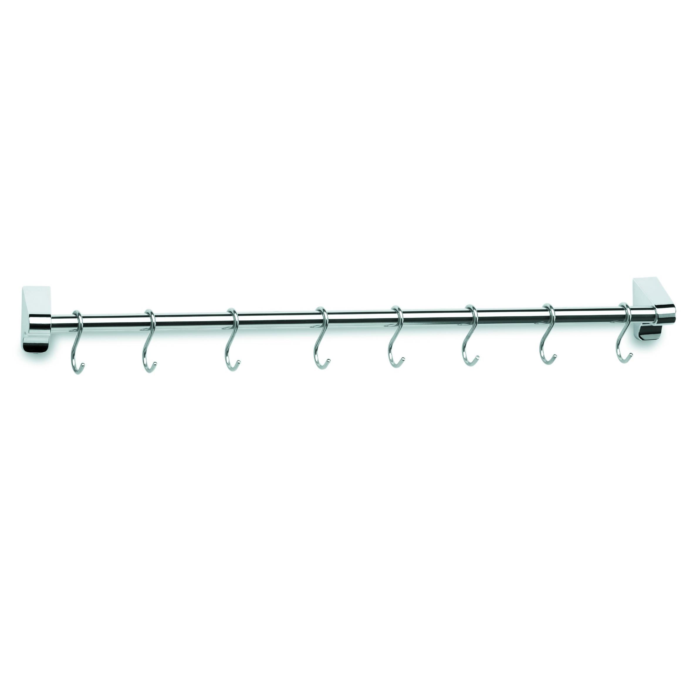 COLGADOR DE BARRA 60 CM. 8 GANCHOS 18/10