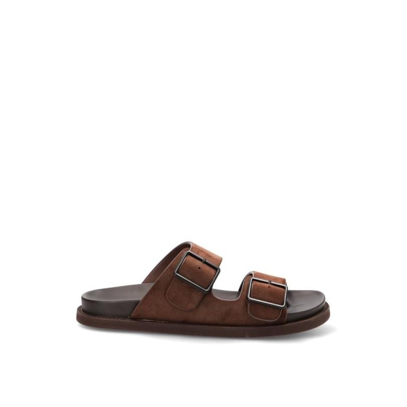 Sandalia Etika - Hombre - Suela Plana - Modelo 41027 - Color Chocolate