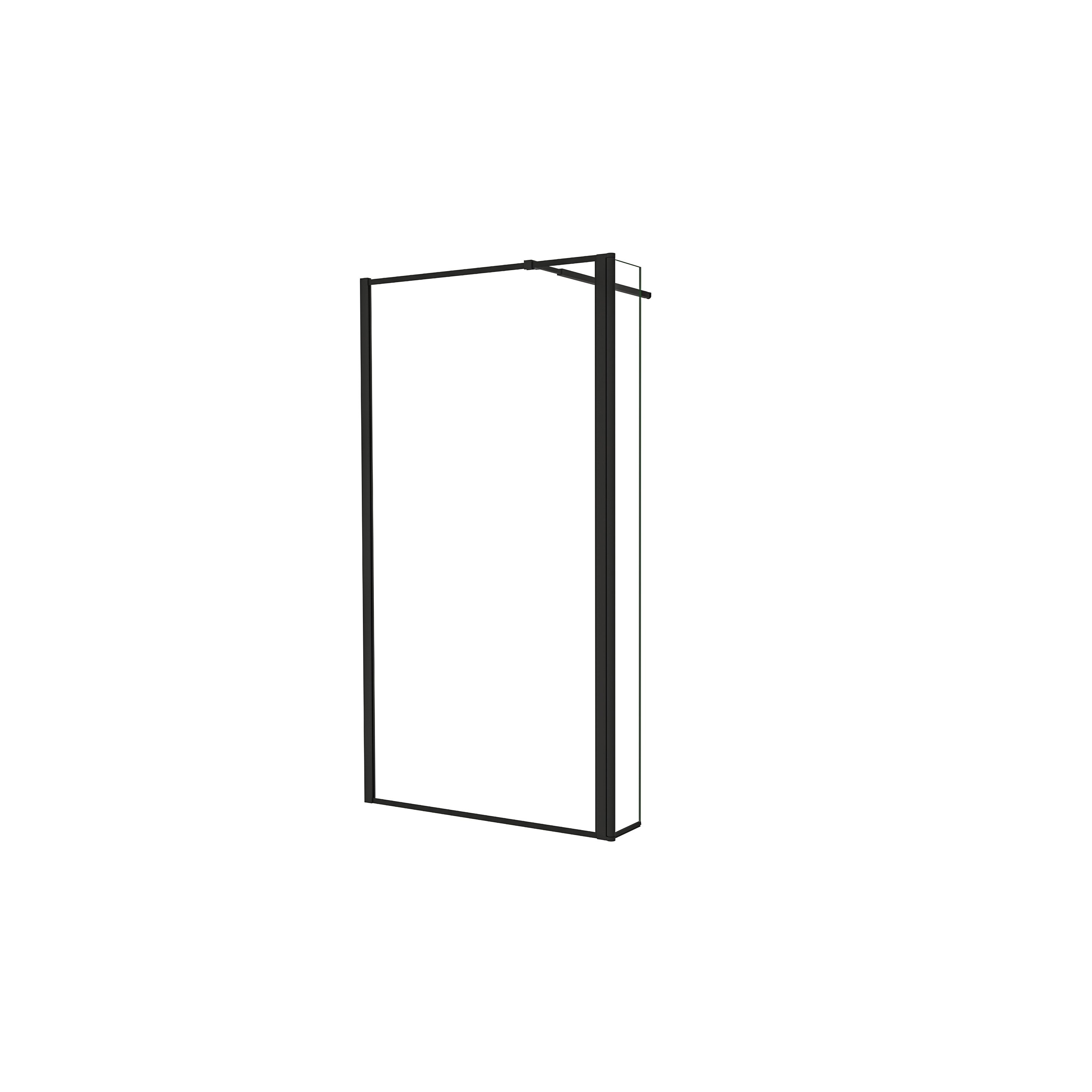 AICA Walkin Mampara Panel de ducha borde de serigrafía negra 2hojas Vidrio 8mm Antical con Barra Negra 73-120cm Tamaño[(83.9-85.9)+40]x200cm