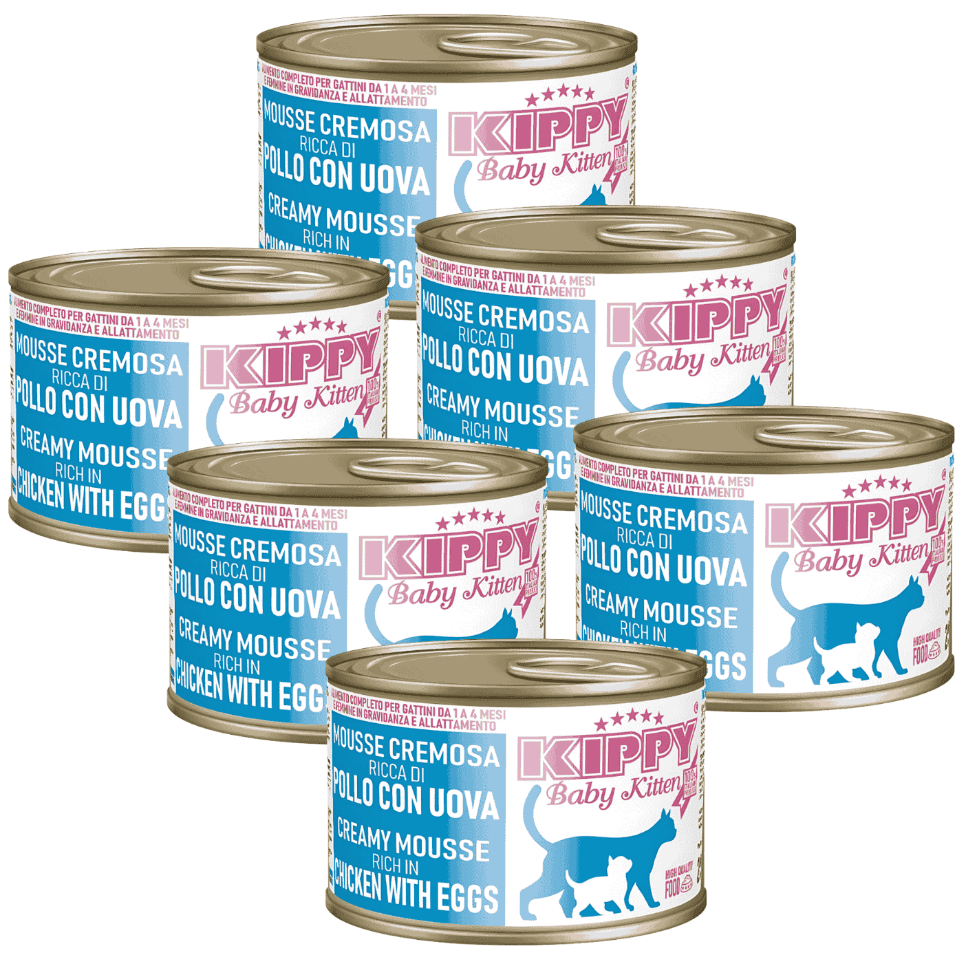 comida humeda gato en Mousse de Pollo y Huevo 200g para Gatitos y Gatas Gestantes Kippy Cat comida gato