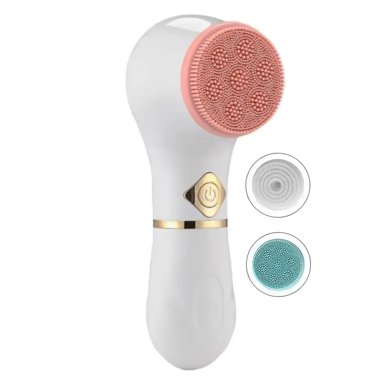 Cepillo De Limpieza Facial Giratorio Con Tres Cabezales Intercambiables
