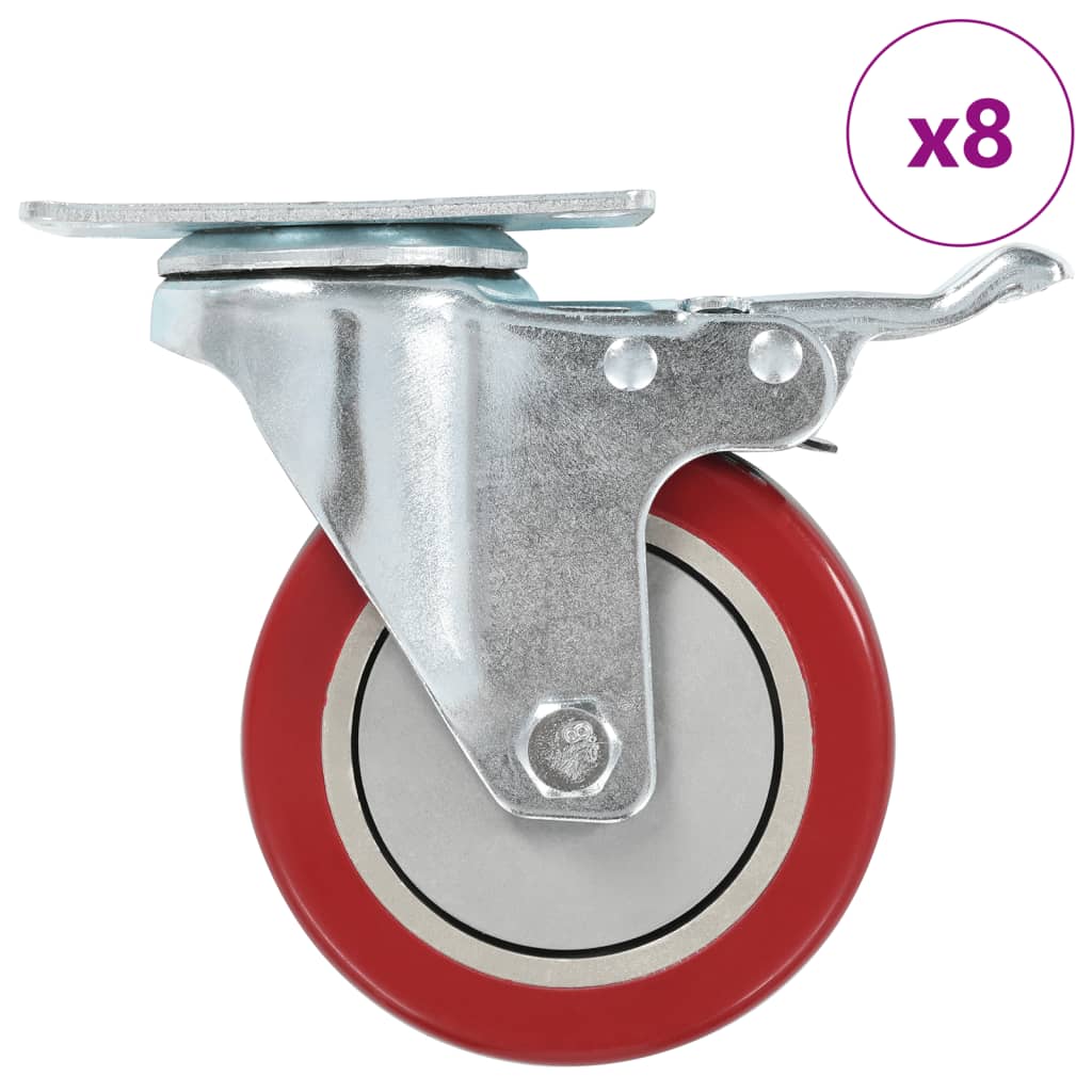 vidaXL Ruedas Giratorias con Frenos Dobles con Diámetro 100mm Materiales Cantidad 4 unidades, 8 unidades, 12 unidades y mas