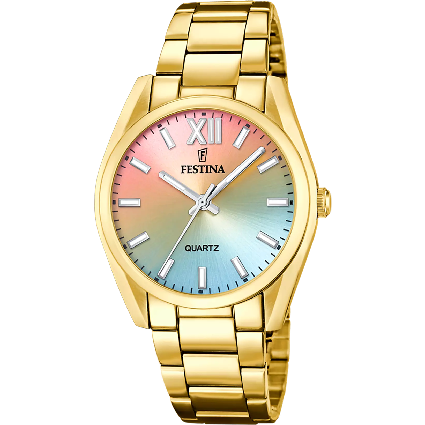 Reloj Festina Mujer Dorado – Diseño Redondo con Esfera Multicolor, Elegante y Sofisticado, Ideal para Regalo o Uso Diario Ref. F20640/7