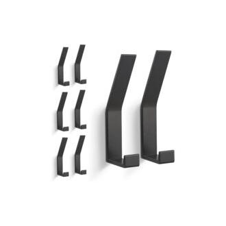 CA Perchero de pared (8 piezas, tornillos invisibles), moderno, para chaquetas, abrigos, ropa, bufandas, bolsos y más (negro)