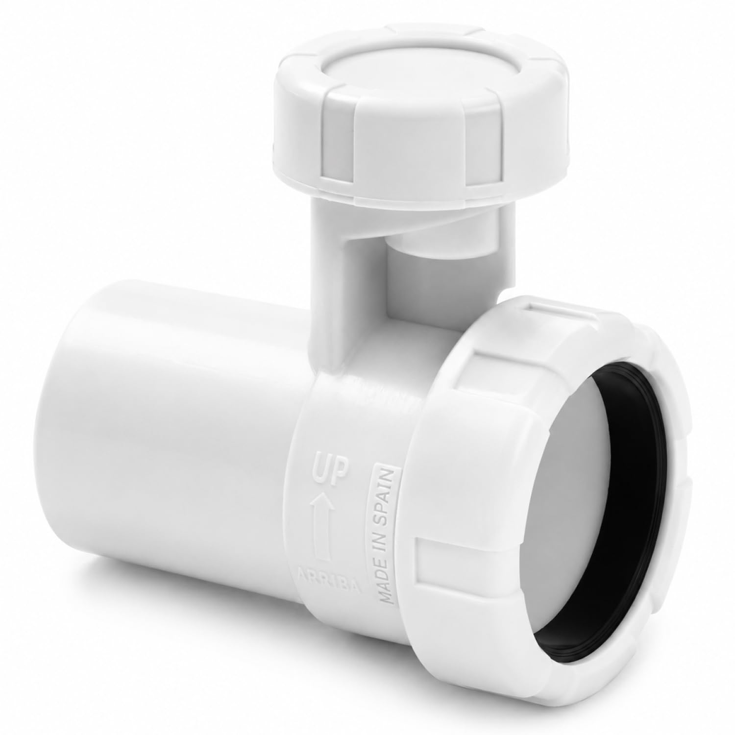 Válvula de Aireación Intercambiable 1 1/2 x 40 Elimina Malos Olores y Gorgoteo en Desagües, Fácil Instalación para Lavabo, Fregadero y Bote Sifónico FLUVIA