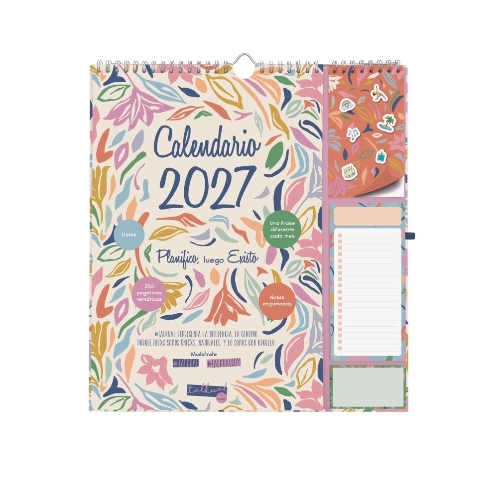 FINOCAM CALENDARIO PARED 2027 TALKUAL ESCRIBIR PLUS CALENDARIO ANUAL