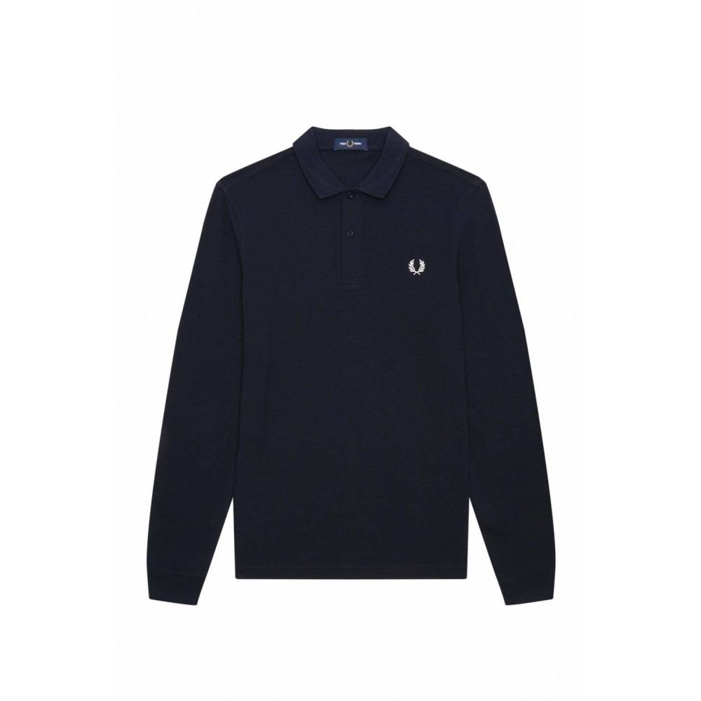 Polo de Manga Larga Plain, Marca Fred Perry, Variedad de color y talla, Para Hombre