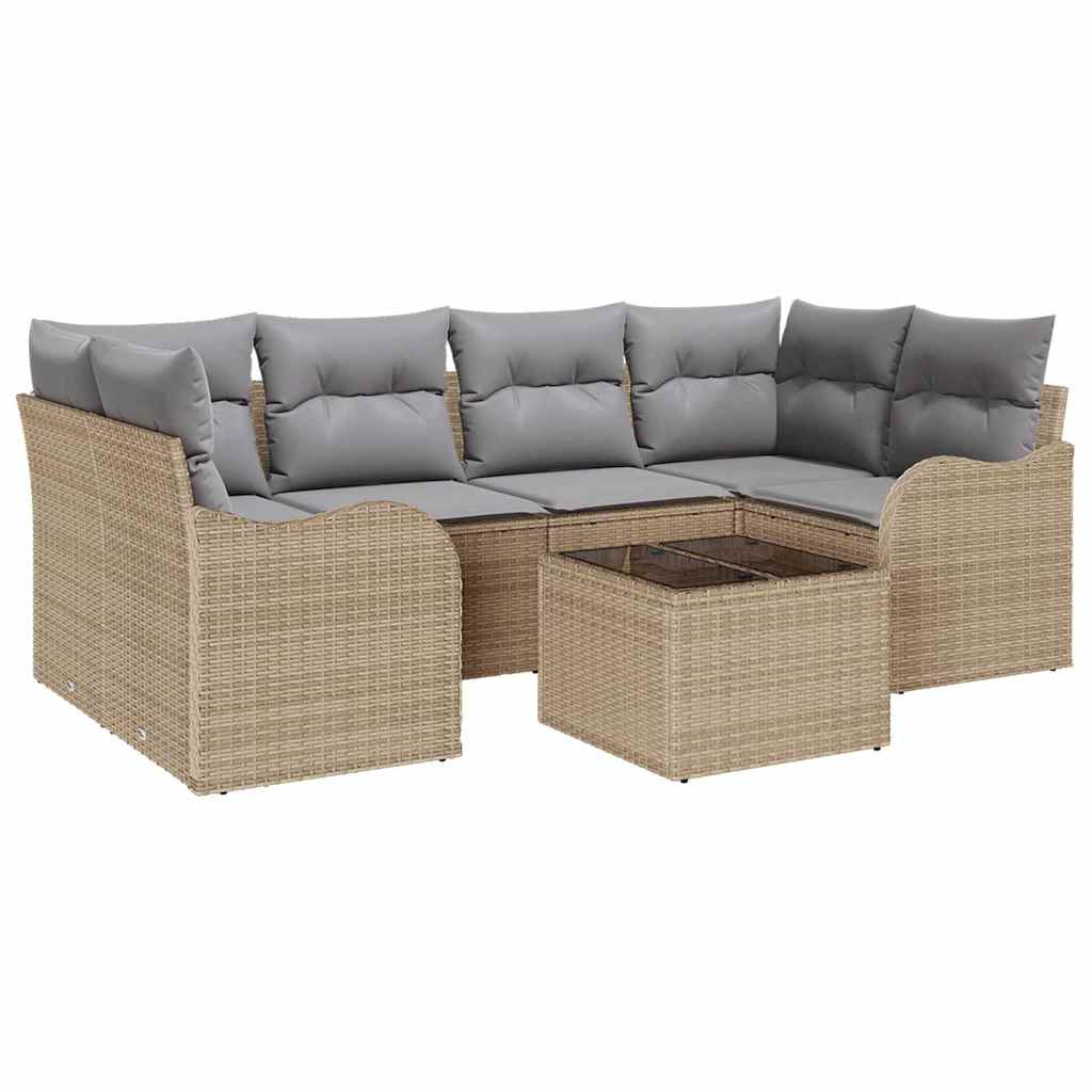 vidaXL Conjunto de sofá de jardín Beige 55 x 55 x 37 cm