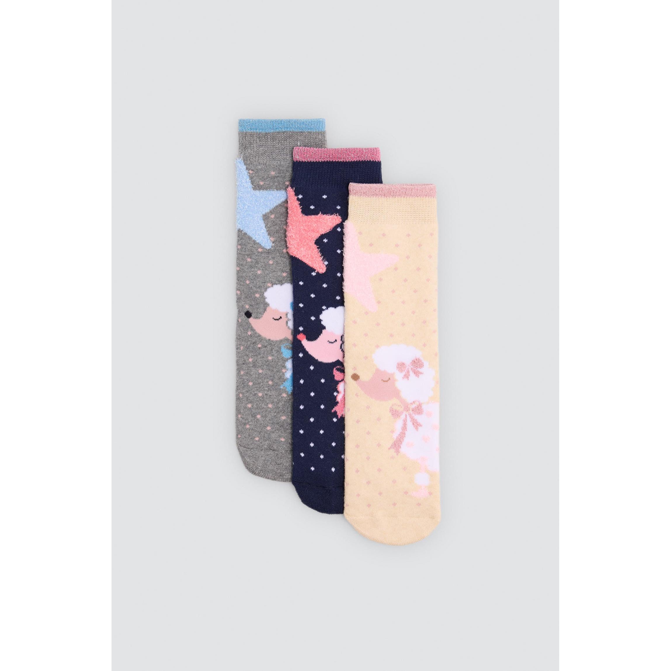 Ysabel Mora - Pack 3 calcetines niña térmicos antidelizantes estampado perro caniche
