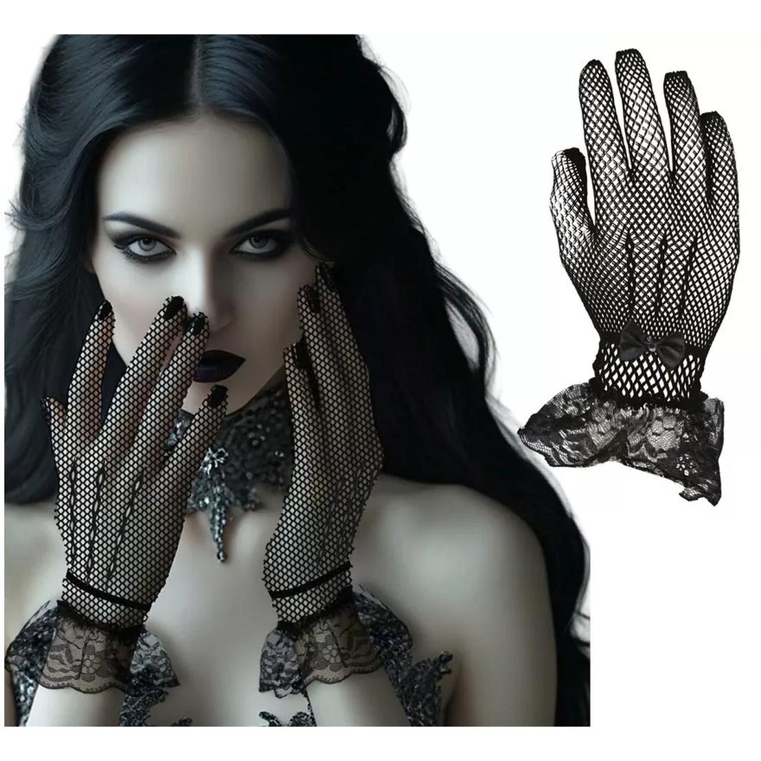 Guirca Guantes de Encaje negros adultos