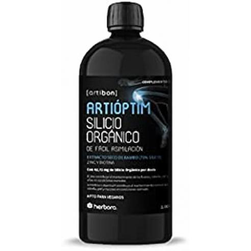 Herbora Artióptim Silicio Orgánico 1L - Complemento para Articulaciones, Huesos, Piel y Cabello - Con Magnesio y Zinc