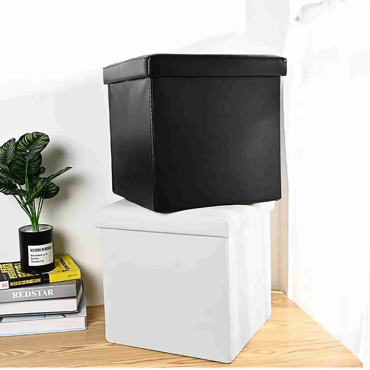 Puff Otomano Plegable Caja Almacenamiento Medidas 38x38x38cm Klack