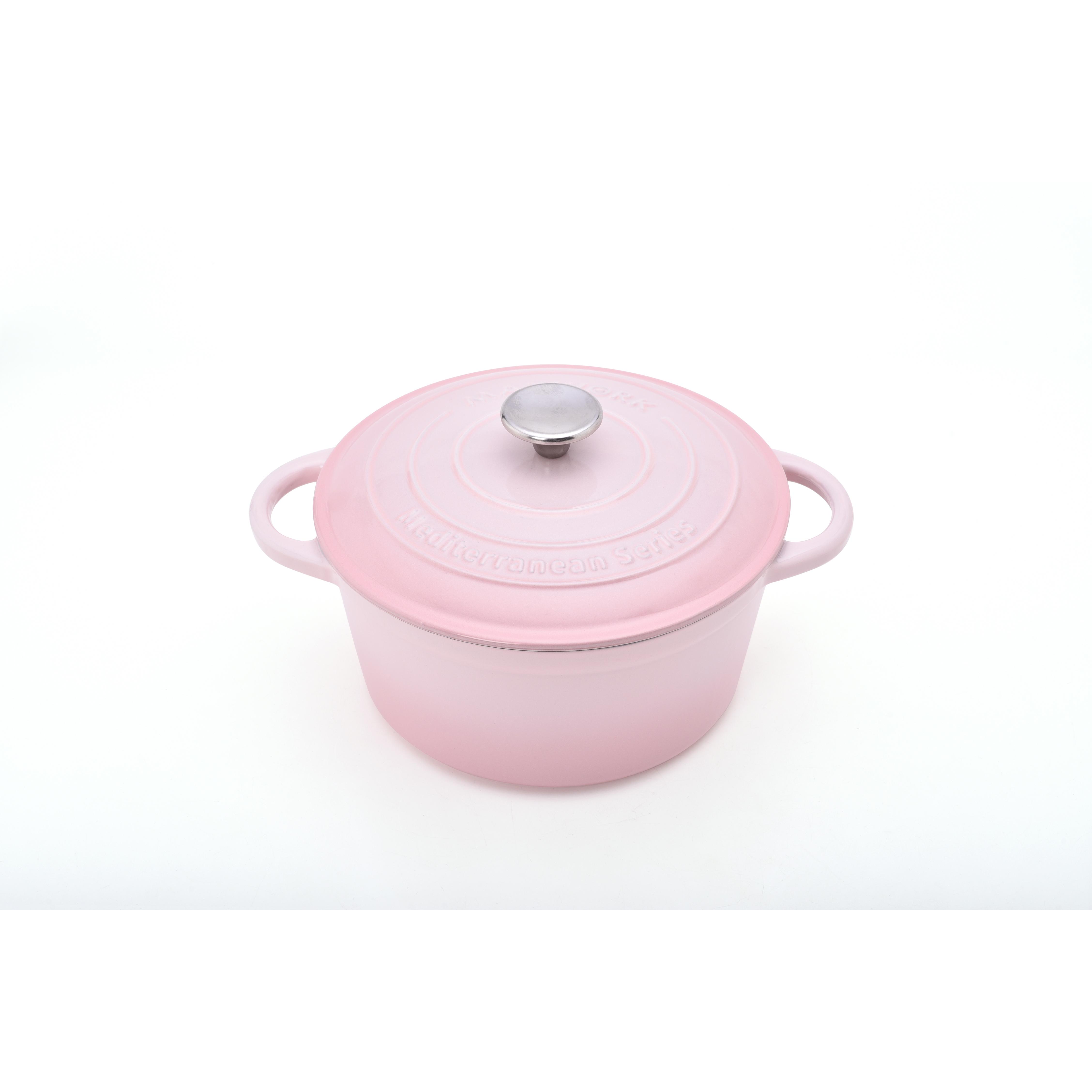 MAXWORK Cocotte Olla Esmaltada de Hierro Fundido, Cocotte Redonda, Olla de Sopa Φ22 Φ24 Φ26