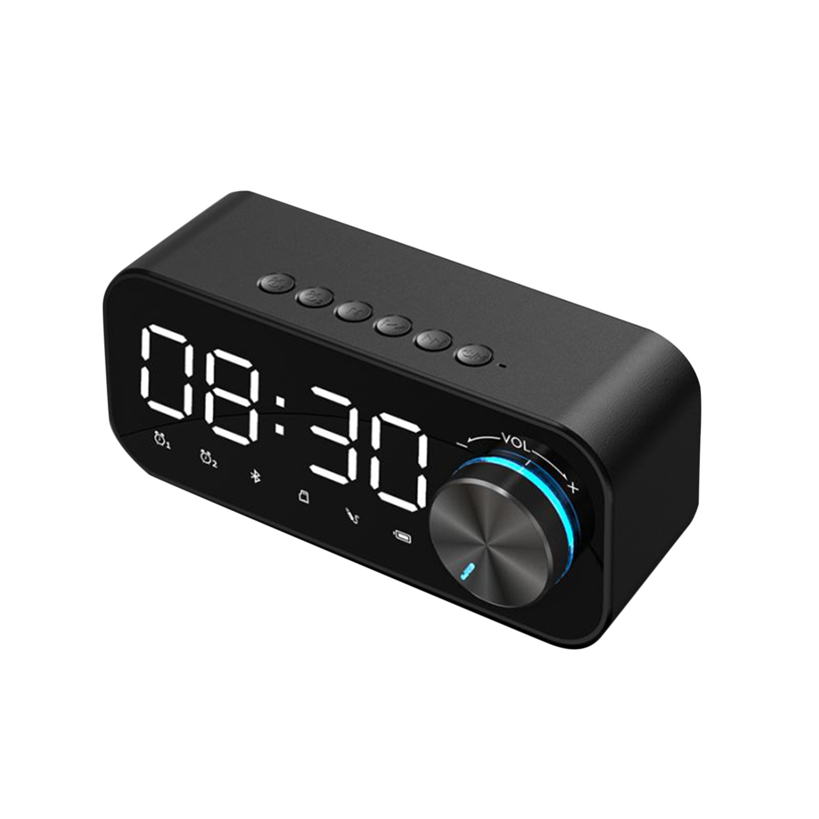 TK Reloj Deertador con Radio Digital, Altavoz Bluetooth y Pantalla LED de Hora y Alarma, con Superficie de Eejo para Escritorio