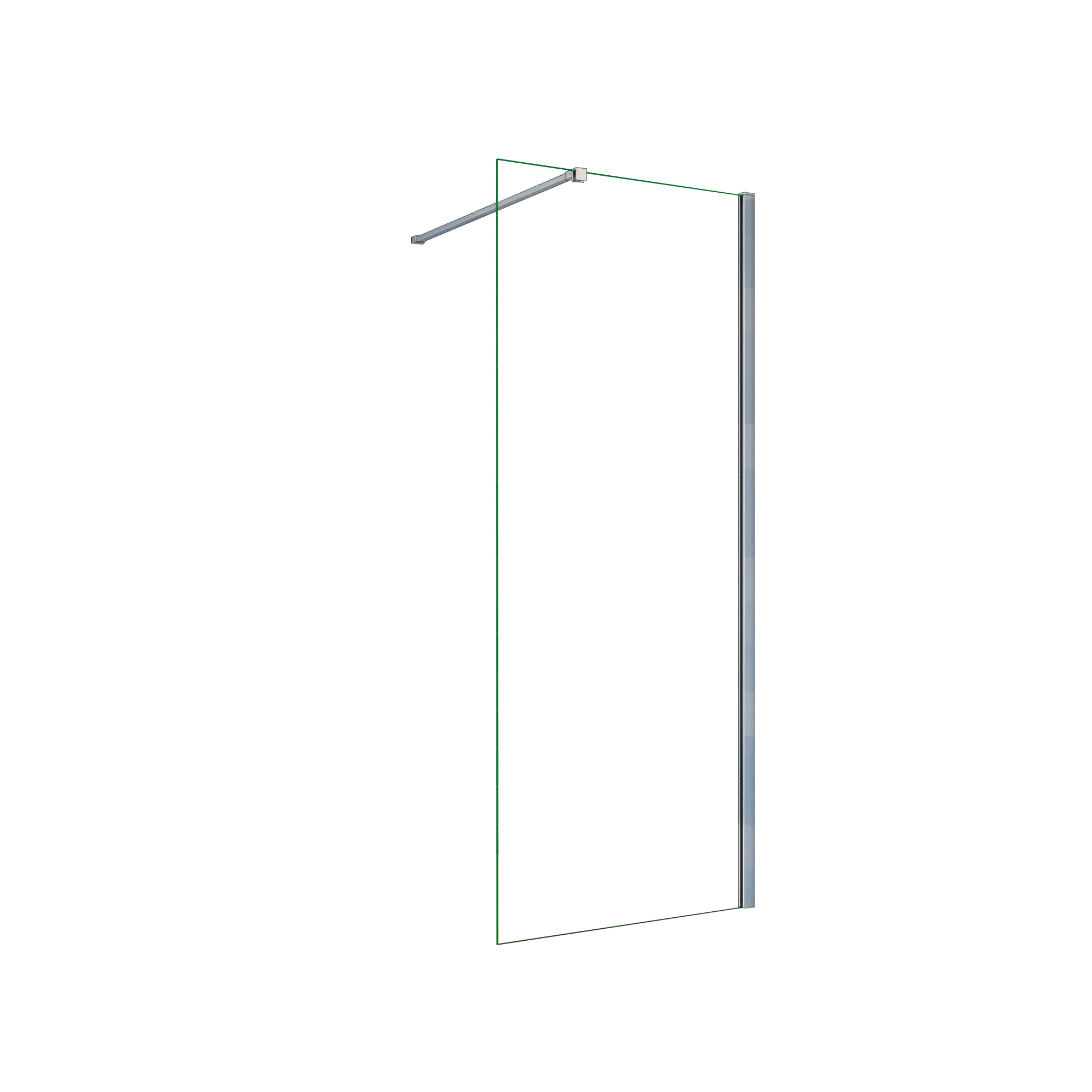 AICA SANITARIOS - Mampara de ducha fija, Vidrio Templado de 8mm con Tratamiento Antical, Barra Fija de 90cm, Perfil Cromado, Alto 190cm