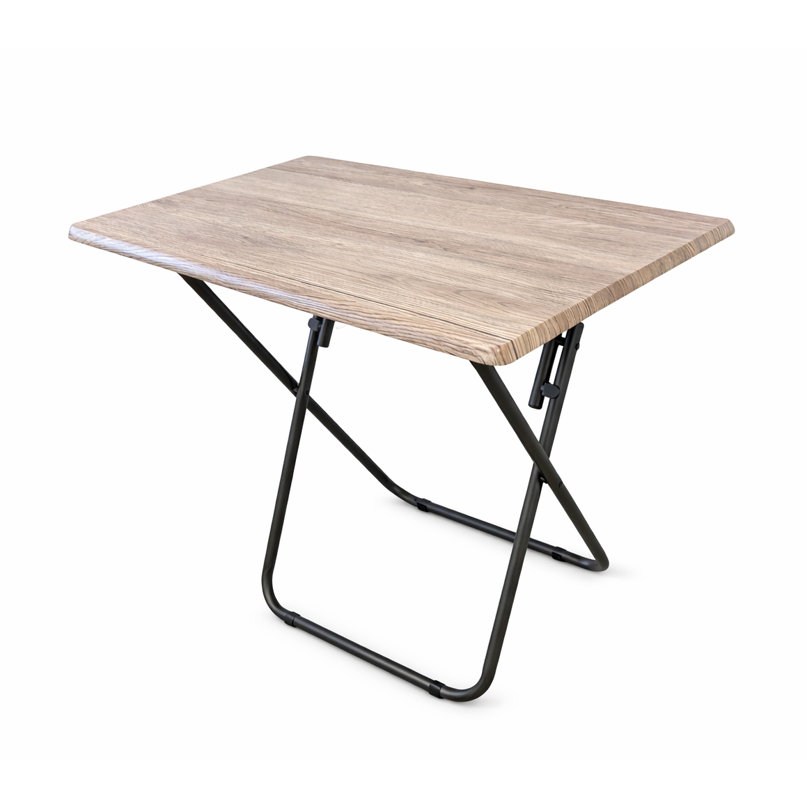Mesa Plegable Multiusos con Estructura Metalica y Tablero Madera. Mesa Auxiliar Antideslizante y Resistente para Cocina Salon, Dormitorio, Oficina o Estudio. (73x52x75 cm)