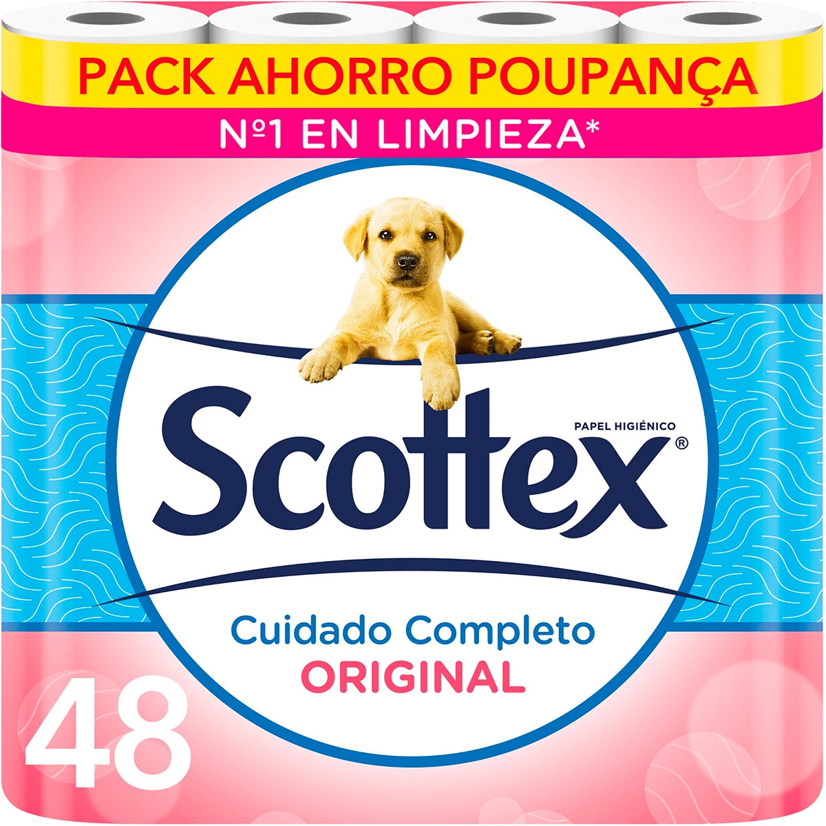 SCOTTEX papel higiénico Cuidado Completo Original 2 capas paquete 48 rollos