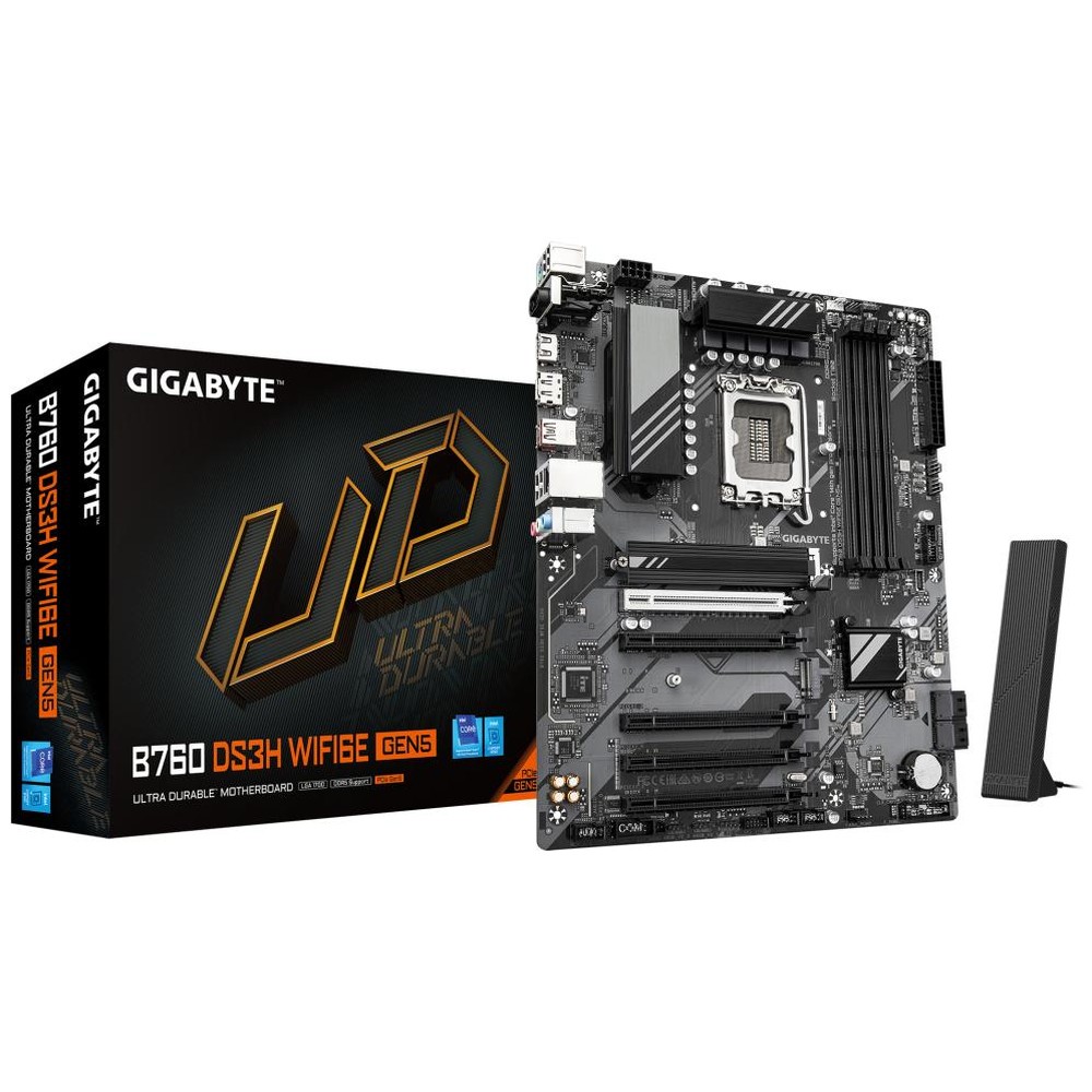 Placa Base Gigabyte B760 DS3H WIFI6E Intel B760 LGA1700 DDR5 ATX WiFi 6E PCIe 4.0 M.2 RAID RGB