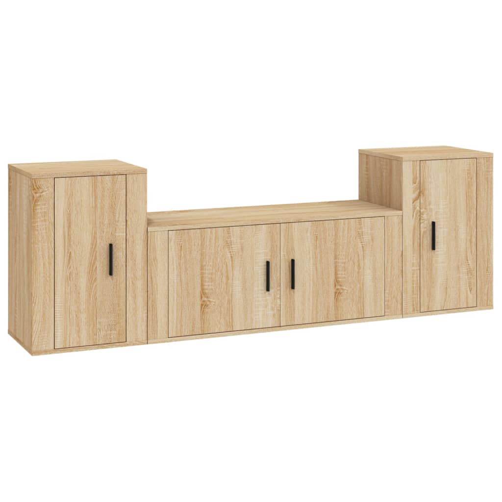 Vidaxl Set de Muebles de TV 3 Piezas Madera Contrachapada Blanco