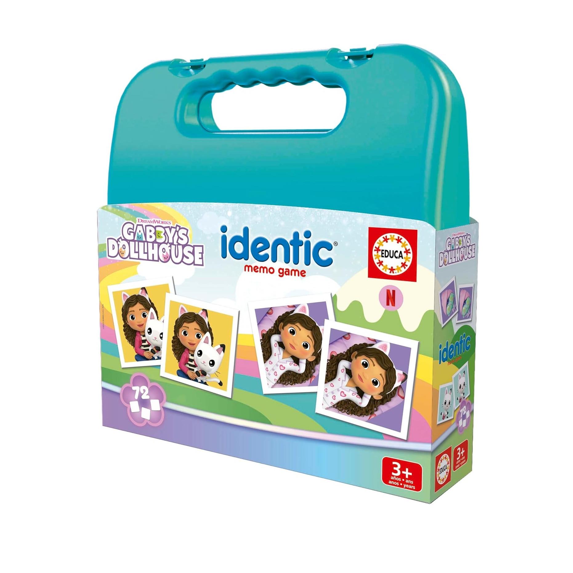 Educa ,Juego de Memoria Identic Memo Game Gabby's Dollhouse, con 72 Cartas de Parejas  20692 Educa