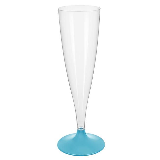 MONOUSO | Copa Reutilizable PS Pie Turquesa Cava 140ml 2P (20 Uds)