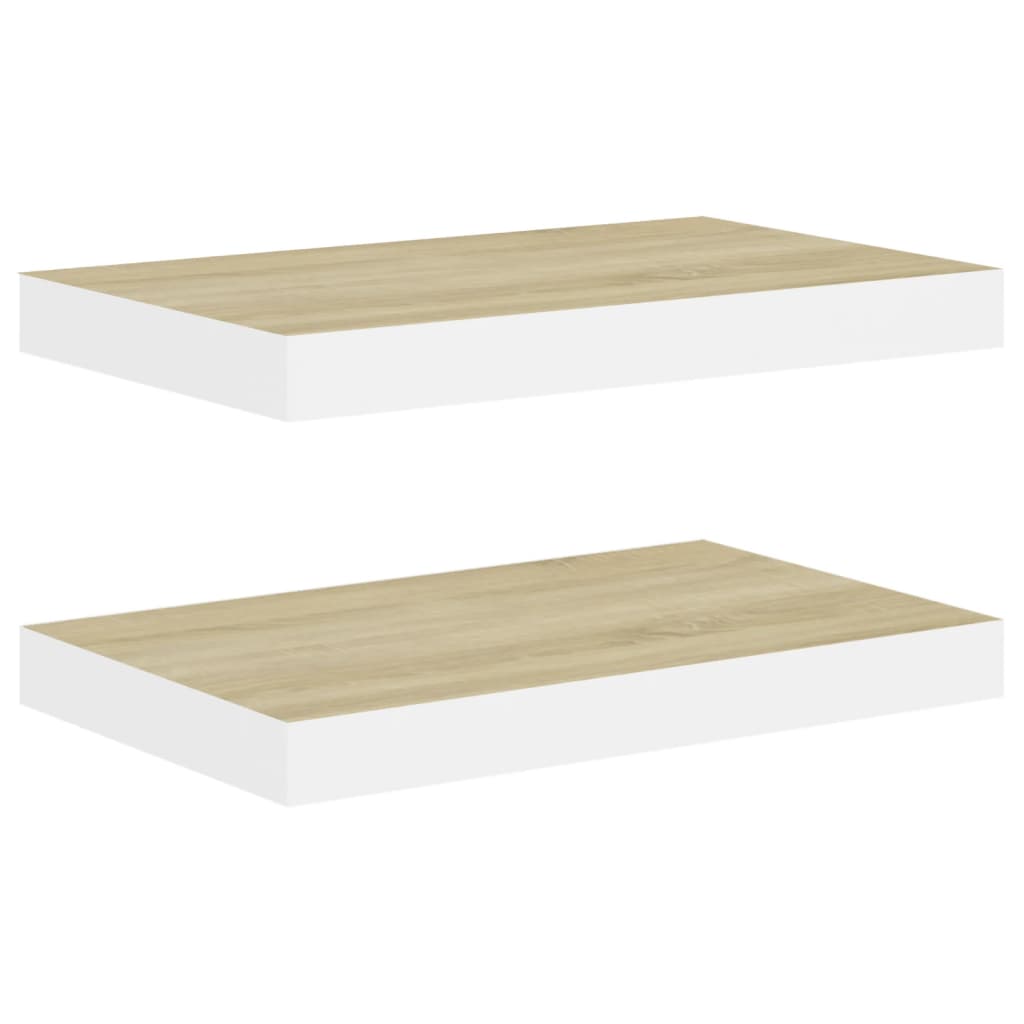 vidaXL Estante flotante de pared 2 uds MDF 40x23x3,8 cm Blanco brillante, negro brillante, gris brillante Mueble Almacenaje Estantería para Oficina, Estudio, Dormitorio Estantería/Librería/ mueble de Almacenamiento